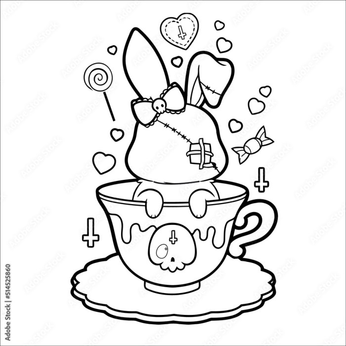 Spooky Kawaii Pastel Goth Coloring Book Cute and Creepy Horror Chibi Coloring Pages for Stress Relief and Relaxation