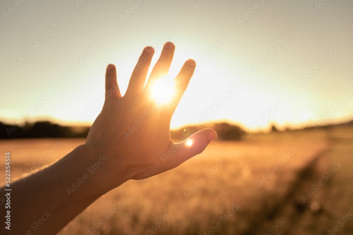 Sun hand reaching hands light holding