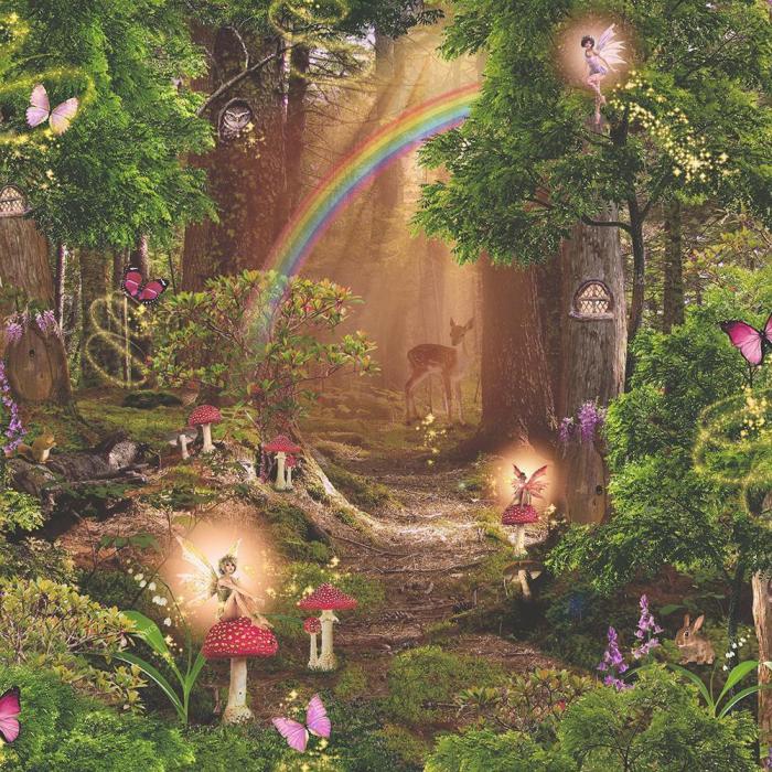 Forest enchanted wallpaper fairy garden fairies wallpapers magic gnome fantasy 1200 magical illustration murals forests wallpapersafari landscape painting wood beautiful