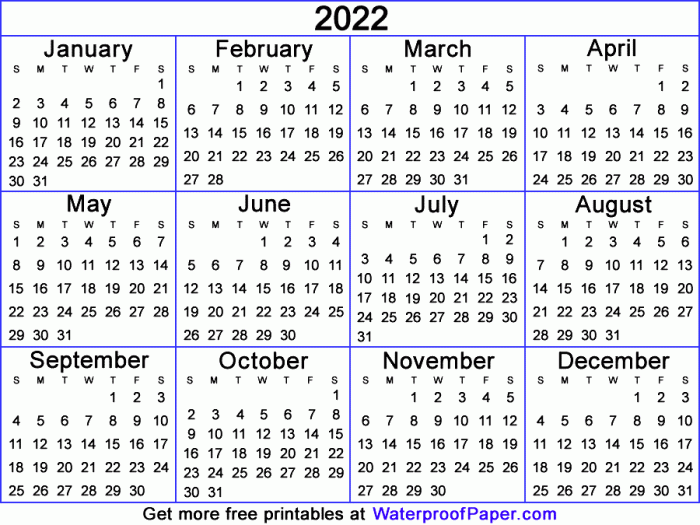 2022 Calendar Mini Calendar 2022 for Fans with Big space for Planning - 7 x 7 inches when closed & 7'' x 14'' when opened