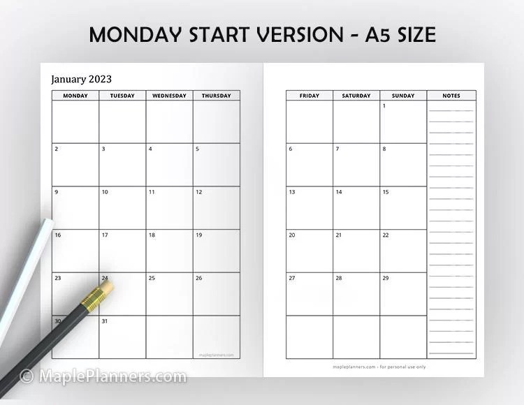 2023 Monthly Planner Large Monthly Calendar Planner  Schedule Organizer  Marble Cover Agenda 8.5 x 11 Inches  January to December 2023