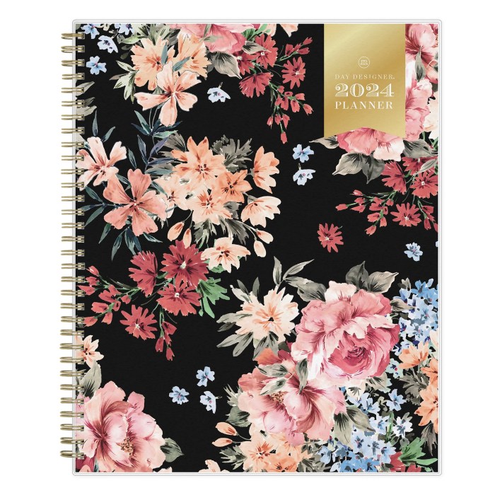 2024 Planner Weekly and Monthly Black Cover 8.5x11