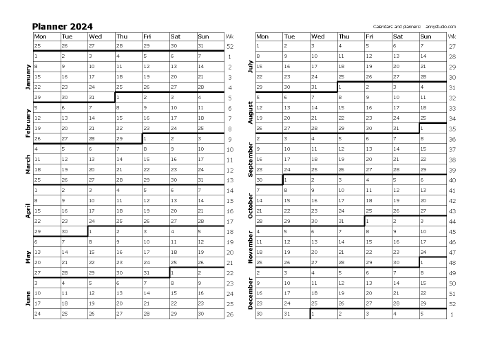 2023-2024 Monthly Planner 2 Year Monthly Planner Calendar Schedule Organizer with Black Cover Jan 2023 - Dec 2024 (24 Months) with Federal Holidays