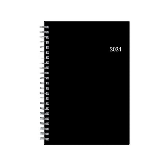 2024 Planner Weekly and Monthly Black Cover 8.5x11