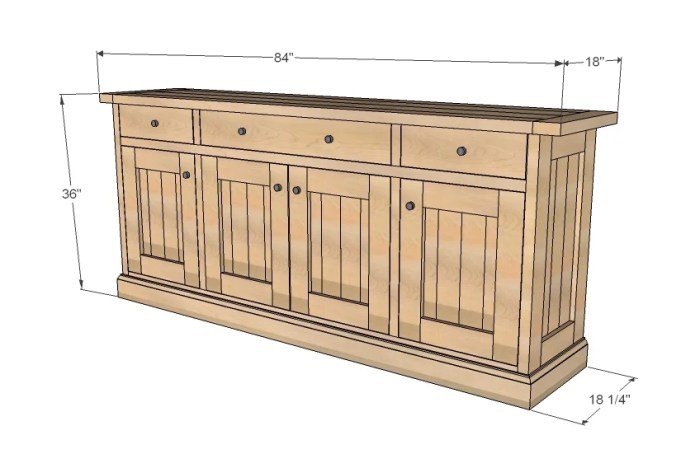 Plans sideboard four door woodarchivist