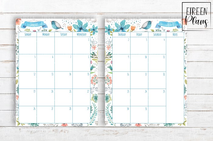 2023 2025 Monthly Planner Floral 2023 2025 Monthly Planner Calendar Organizer 36 Months 8.5 x 11 Large Print Contacts Password Log Pages