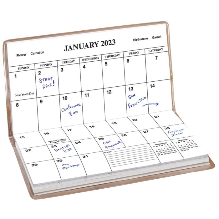 2023-2024 Pocket Planner see it bigger 2 Year Monthly Small Size Calendar  Two-Year Mini Organizer For Purse From January 2023 To December 2024.