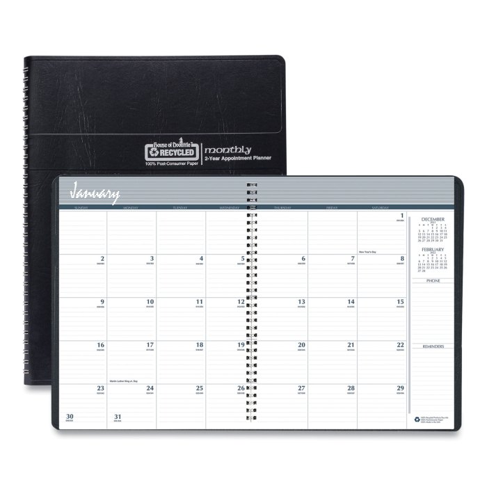 2024 Planner Weekly and Monthly Black Cover 8.5x11