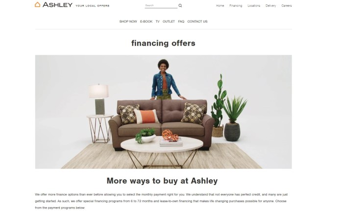 Furniture with payment plans