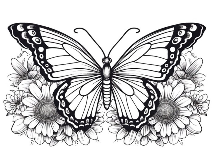 Butterflies and Flowers Coloring Book Easy and Cute Style Coloring Pages of Different Beautiful Butterflies and Flowers for Boys Girls Kids Ages 4-8 (Let's Color Butterflies)