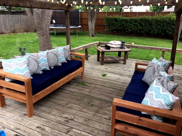 Outdoor sectional diy plans furniture build sofa 2x4 knock patio off coast east frame ideas creative deck wooden projects couch