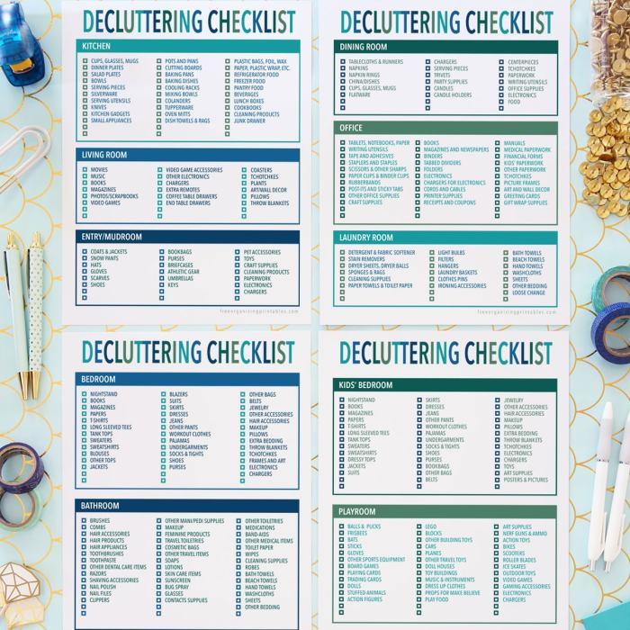 Decluttering Workbook The Essential Guide to Organize and Declutter Your Home and Life With Exercises and Checklists (Decluttering Mastery Book 2)