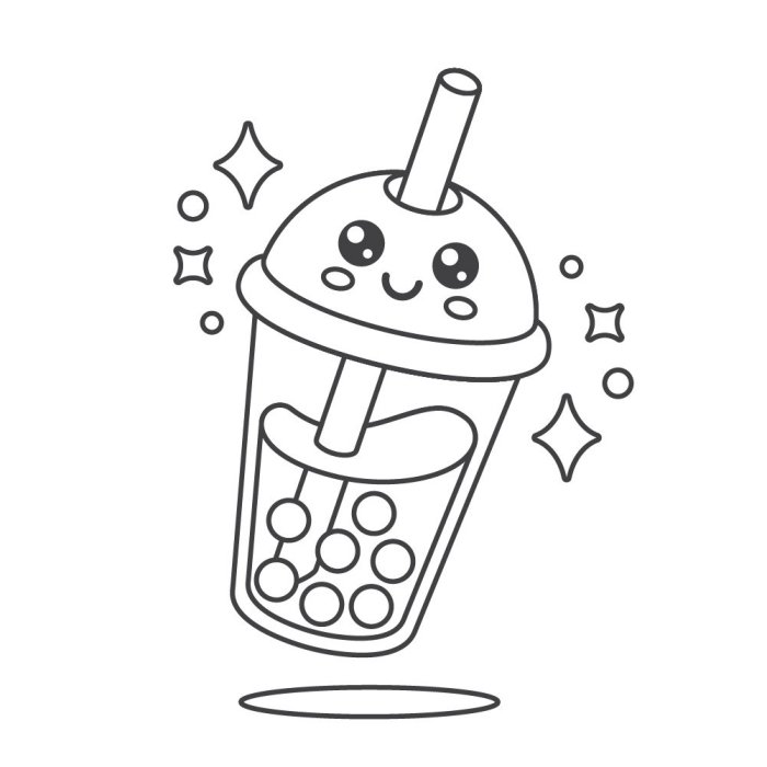 Kawaii Bubble Tea Delight Coloring Book A Dreamy World of Bubble Tea Delights With Adorable Cute Illustrations For Stress Relief & Relaxation