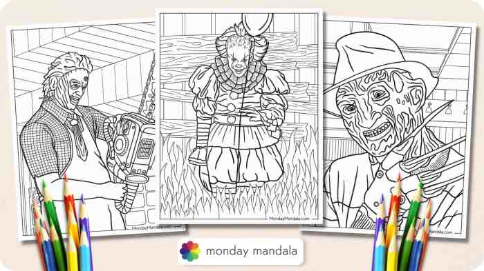 Horror Movie Coloring Book Fun and Relaxing Coloring Book for Teens and Adults