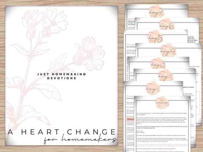 Heart Change A Devotional for Homemakers Homemaking . Marriage . Parenting . Prioritizing Faith . Self Care