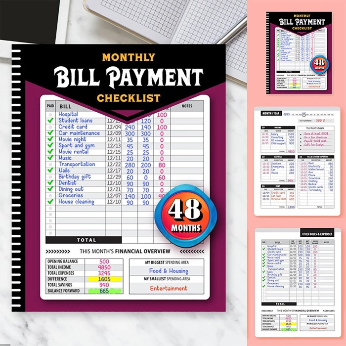 Bill monthly organizer printable finance organizers printables personal