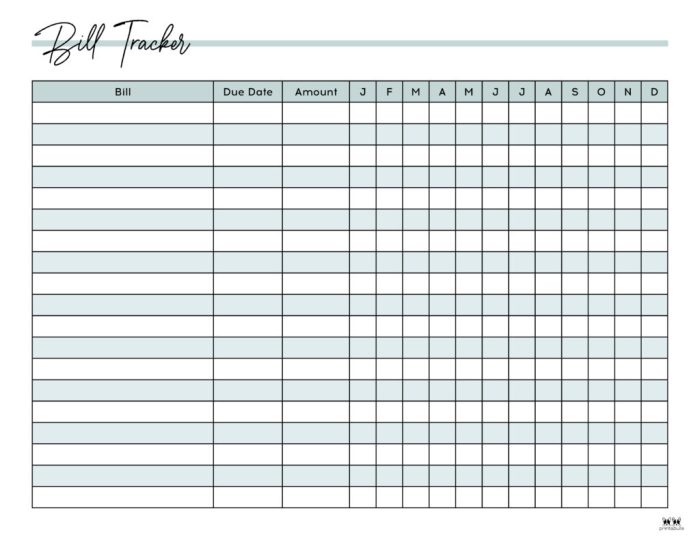 Bill organizer monthly printable bills spreadsheet organize chart printables organizing organization template paying budget payment financial excel yearly pay awesome