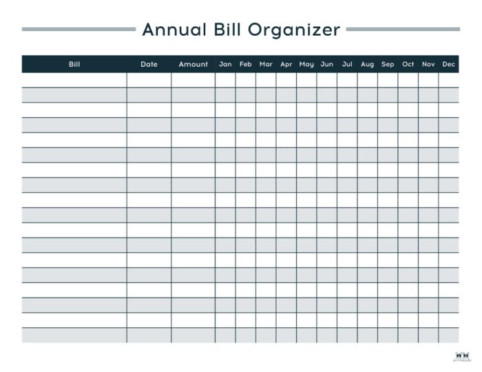 Bill organizer monthly printable template spreadsheet planner payment calendar schedule organization bills excel due create life funtasticlife organizers surf weekly