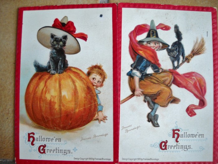 Halloween vintage cards postcards creepy post collection everyday bizarre 20th century early edwardian strange interesting postcard newer greeting older choose