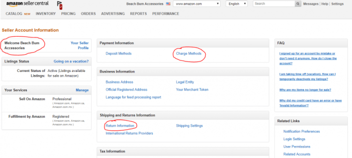 Amazon seller information account create billing business guide thirdly beginners set must know