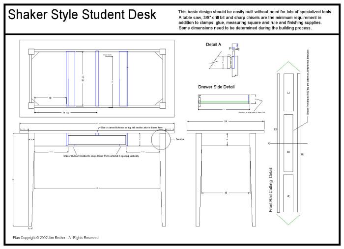 Shaker style furniture plans