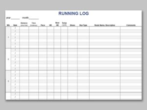 Running log template monthly printable excel pdf downloads kb uploaded source file size may