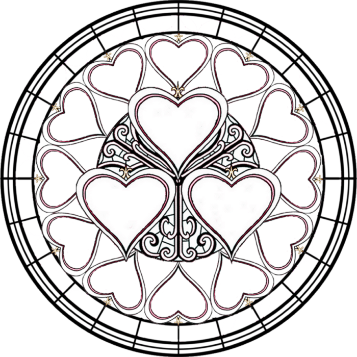 Stained glass coloring pages window print color kids