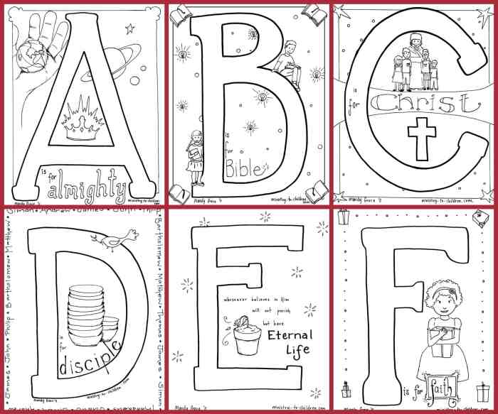 ABC's of The Bible Coloring Book for Kids Christian Alphabet Words with biblical illusttrations for children ages 4-8