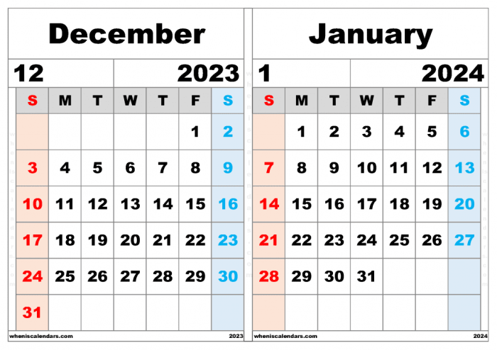 2023 - 2024 Monthly Planner Blue Gradient Design 24 Month (January 2023 to December 2024) Planner Minimalist Monthly Calendar with US Holidays Lefty Friendly