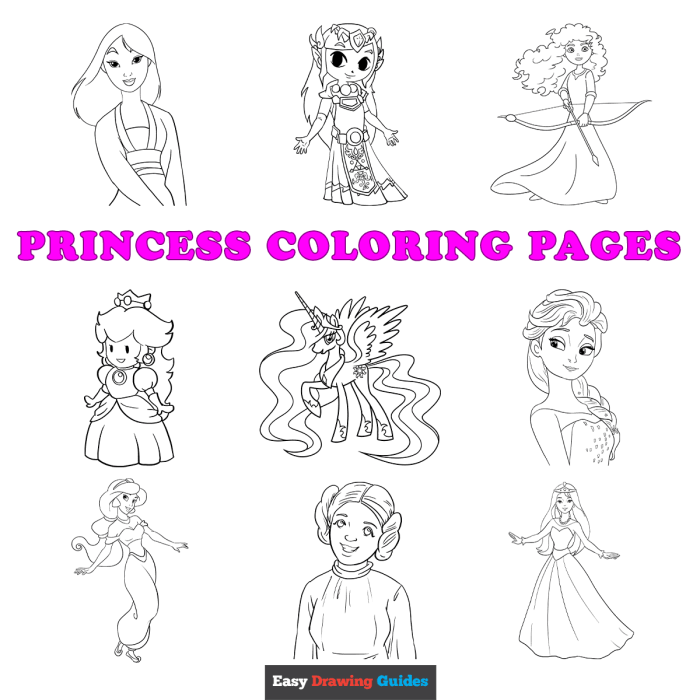 Princess Coloring Book For Kids Ages 4-8 (65 Awesome Designs)