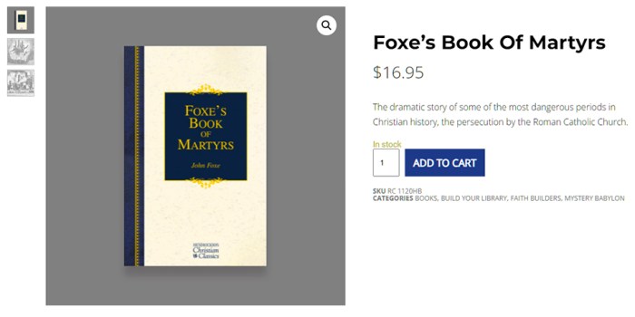 Foxe's Book of Martyrs Christian Classics