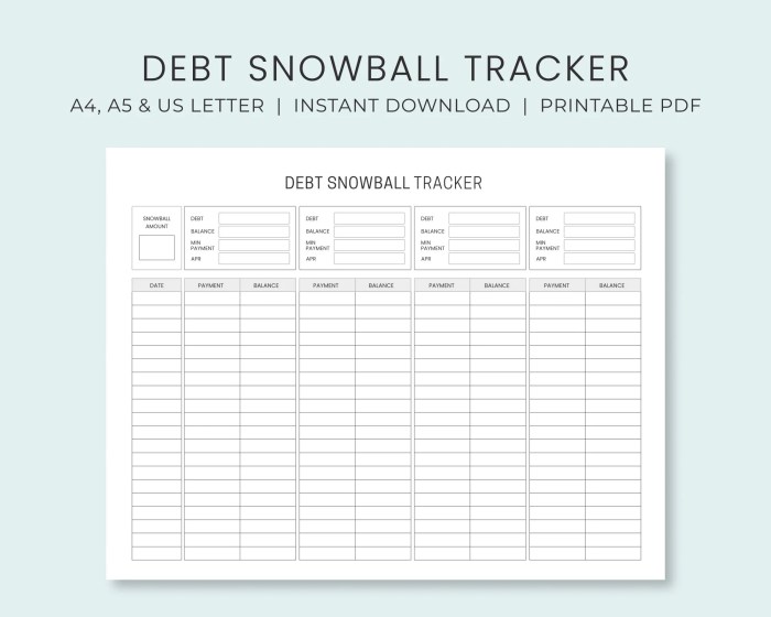 Tracker debt printable snowball payoff bill sheet log payment plan bundle planning