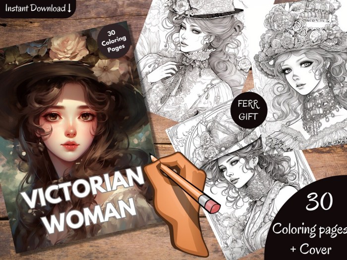 Victorian Ladies Coloring Book Fashion Victorian Coloring Book Grayscale For Adults Relaxation