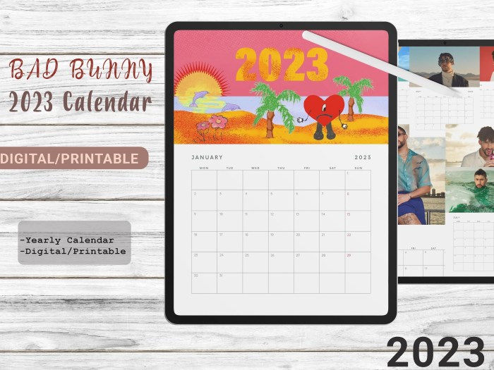 𝙗𝙖𝙙 𝙗𝙪𝙣𝙣𝙮 2023 calendar 𝙗𝙖𝙙 𝙗𝙪𝙣𝙣𝙮 2022 OFFICIAL calendar with Monthly Tabs and Notes Section