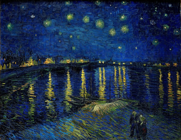 Starry night gogh van vincent 1888 rhone over wikiart painting nights paintings