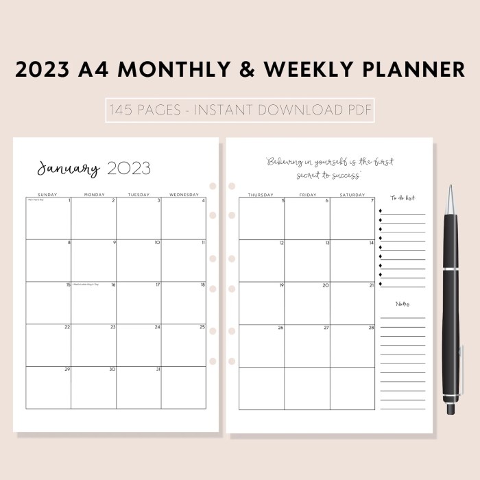 2023 Weekly and Monthly Planner Hardcover January to December Large 8.5 x 11 2023 Weekly & Monthly Calendar Planner  Cute Cat Cartoon Doodle Planner 2023