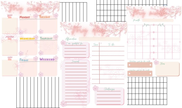 Blossom and Tea 2023 Planner — Weekly and Monthly Cute and Aesthetic Floral Cherry Blossom Planner and Calendar for Girls Teens and Women