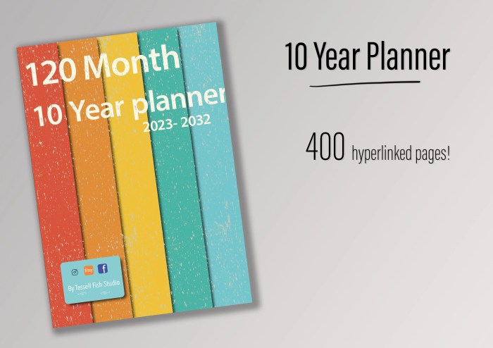 2023 - 2032 Ten Year Planner 120 Months Calendar Agenda Schedule Planner and Appointmentand January 2023 - December 2032