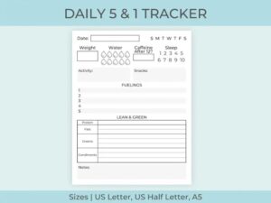 5 and 1 Fueling Journal Optavia Food Diary and Meal Planner for Women and Men compatible with optavia fueling tracker Daily journal optavia Journal Compatible for Tracking Diet Plan