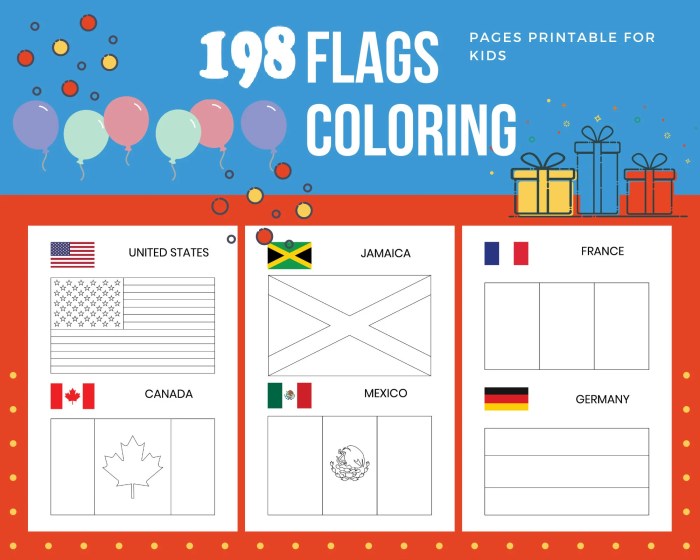 Flags draw kids colour book nation