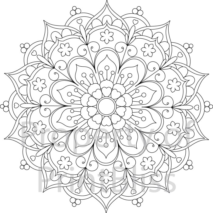 Mandala pdf drawing mandalas coloring print getdrawings