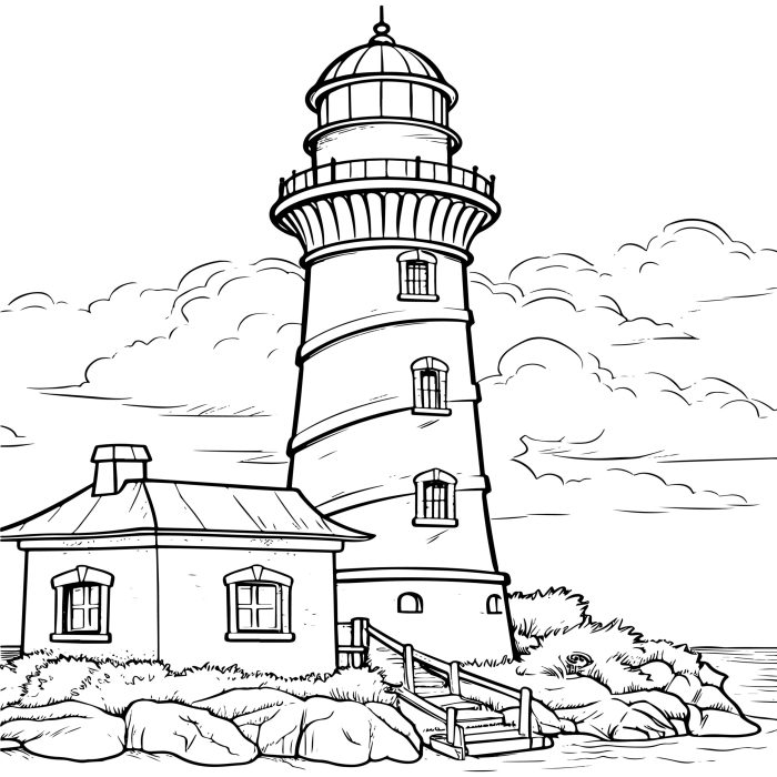 Lighthouse coloring cape hatteras carolina north pages printable lighthouses template drawing house colouring cod drawings large tattoo templates supercoloring paper