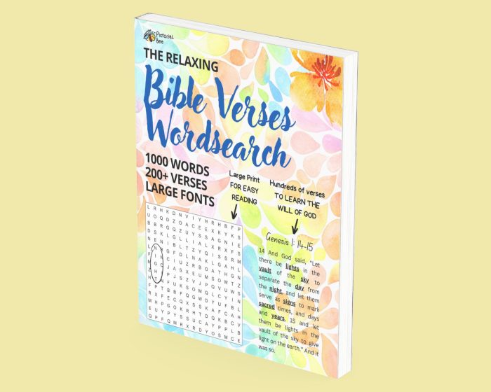 The Relaxing Bible Verses Word Search 200+ verses - 1000 words - Large Print Puzzle For Adults and Seniors With Prayers - Brain Challenge