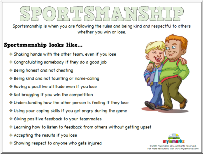 Worksheets sportsmanship kids win lose activities mylemarks teens good teamwork feelings group saved