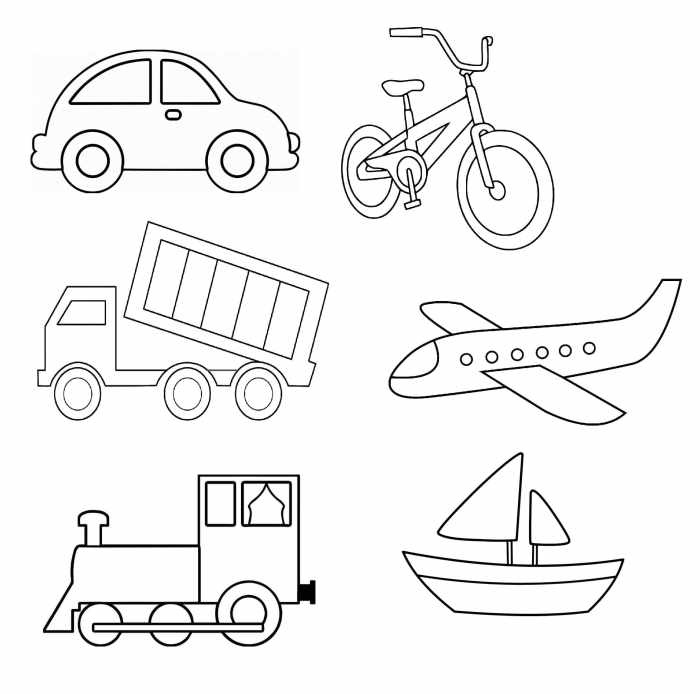 Vehicles Coloring Book 50 Easy Vehicles to Color and Learn for Toddlers Kids Preschool and Kindergarten  Coloring Activity Book For Boys And Girls (Ages 3+)