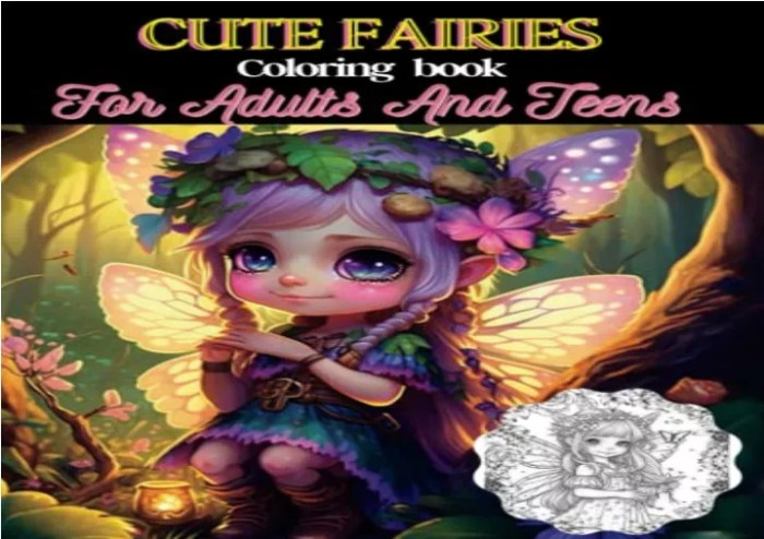 Cute Fairies Coloring Book For Adults And Teens 50 Beautiful Flower Fairies Illustrations for Relaxation and Stress Relief…Gift For Adults Teens Girls.Paperback – February 16 2023