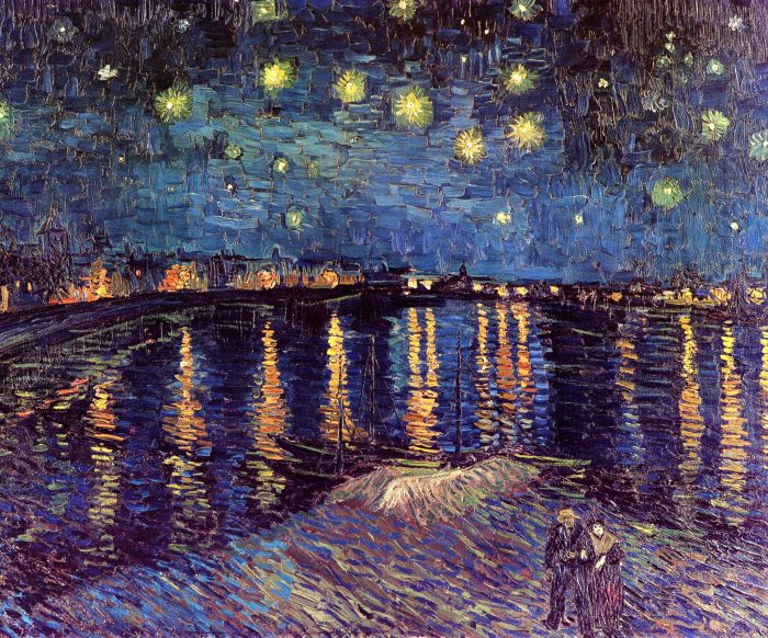 Starry night rhone over wallpaper wallpapers gogh van vincent