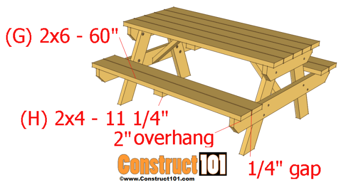 Picnic table woodworking plans